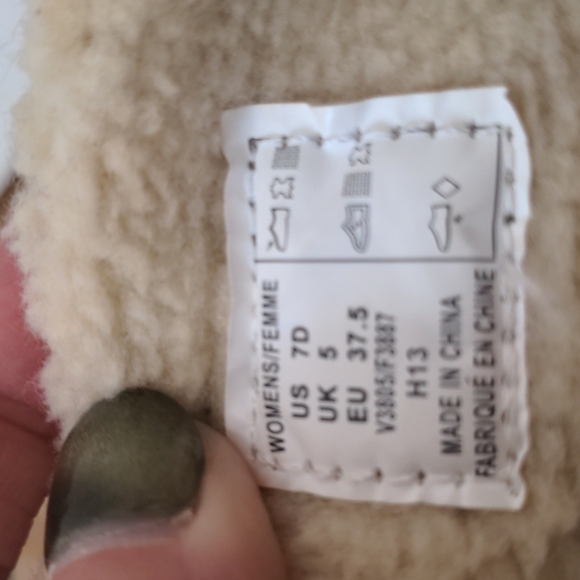 land's End Chalet Cognac Suede Leather Faux Fur Boots 7D - Picture 9 of 10